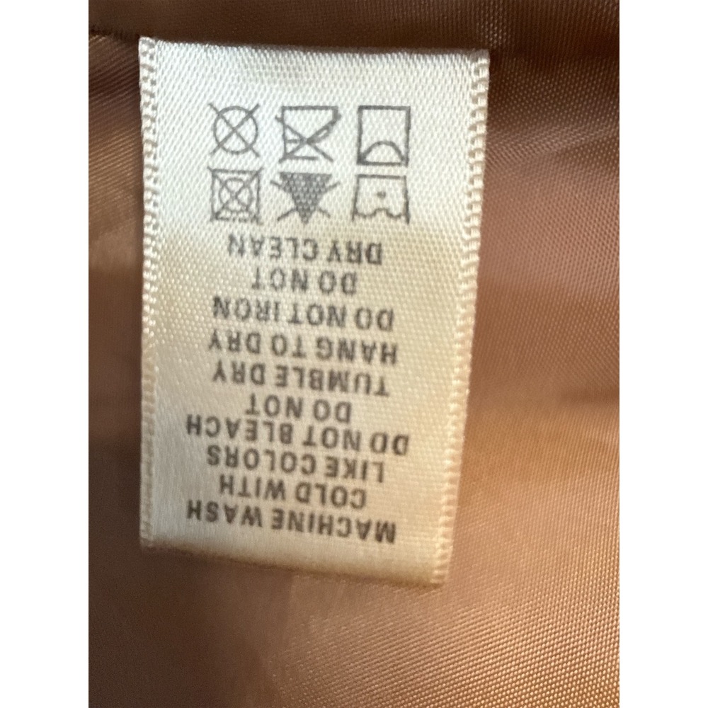 Max Studio Moto Jacket Womens M Cognac Excellent Vegan Leather Distressed Y2K - Picture 8 of 8